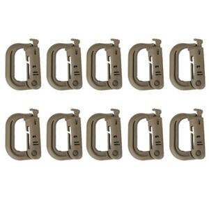  10pcs Multipurpose D-ring Grimloc Locking Belt Buckle with Snap Closure Webbing