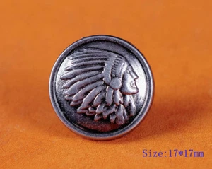 20X 17mm Western Equestrian Cowboy Engraved Indian Skull Leathercraft Conchos - Picture 1 of 8