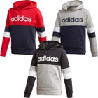 Adidas Boys Hoodies  Hoody Kids Linear  Pullover Fleece Hoodie  Tops Pockets