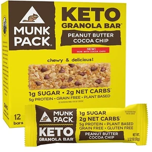 Munk Pack Keto Granola Bar | Low Carb Keto & Plant Based Snacks (12 Bars) - Picture 1 of 6