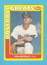 1990 Swell Baseball Greats # 26 Don Drysdale -- Los Angeles Dodgers