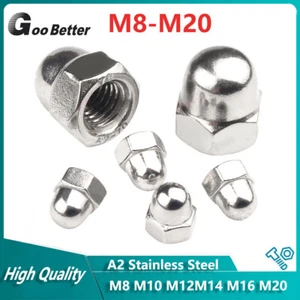 Fine Pitch Thread Dome Cap Nuts Hex Domed Nuts A2 Stainless M8 M10 M12 M14M16M20 - Picture 1 of 11