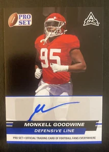 2022 Leaf Pro Set Football Auto Card PSA-MG2 Monkell Goodwine RC Blue Auto - Picture 1 of 2