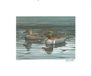 OHIO #3 1984 STATE DUCK STAMP PRINT GREEN WINGED TEAL by Howard Roe - Picture 1 of 1