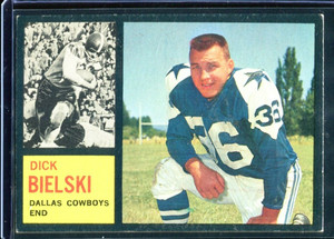 1962 Topps Football Dick Bielski #43 Dallas Cowboys B