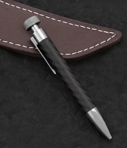 Stainless Steel Carbon Fiber Pocket Ball Pen Signature Pen Decompression Toy EDC - Picture 1 of 13