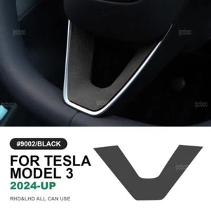 Pegatina protectora de volante de gamuza negra en forma de U para Tesla Model 3 Highland - Imagen 1 de 11