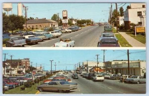 CARROS CLÁSICOS REHOBOTH BEACH DELAWARE REHO AVENUE AÑOS 60 2 VISTAS POSTAL VINTAGE - Imagen 1 de 2