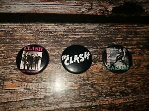 3 Spille / Pins - THE CLASH  ø2,5cm  London Calling Punk Rock  Button Badge