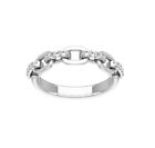 Gift for Mothers Day Sterling Silver Diamond Chain Link Band Ring 1/5ct, Size 7