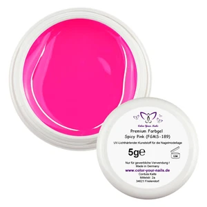 5g Premium Farbgel Spicy Pink (FGMS-189) hochdeckendes Farbgel, Colourgel - Bild 1 von 2