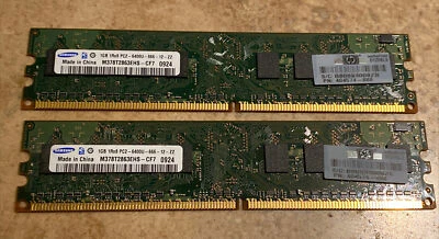 Samsung M378T2863EHS-CF7 2GB 2 x 1GB PC2-6400U DDR2 800 Desktop Memory Kit - Image 1 of 4