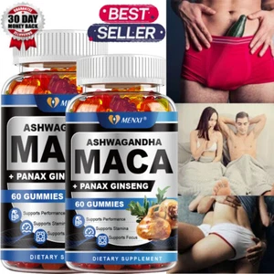Ashwagandha Maca 120 Gummies Supports Desire Stamina Energy Testosterone Booster - Picture 1 of 7