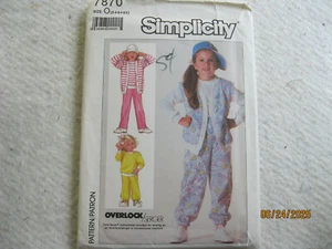 Simplicity 7870 childs' knit cardigan, vest, top, pull-on pants 5-6X  UNCUT - Picture 1 of 2