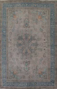 Semi-antique 8x11 Floral Traditional Overdyed Area Rug Handmade Wool - Picture 1 of 12