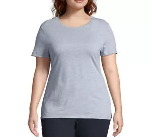 JMS by Hanes Women's Plus Size Short Sleeve Tee, Light Steel, 3X 22W-24W - Picture 1 of 4