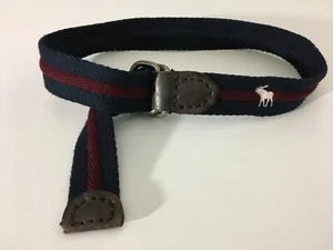 Abercrombie Belt Woven - Leather D-Ring Buckle - Navy & Red - Boys up to 34" - Picture 1 of 6