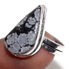 Snowflake Obsidian 925 Silver Plated Ring Us 4.5 Promise Gift For Women Au R146
