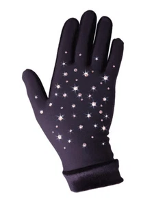 Icedress - Thermal Figure Skating Gloves  with Velvet and  Rhinestones Swarovski - Picture 1 of 1