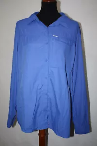 Camicia da donna Columbia Omni tonalità blu nylon abbottonata taglia 2X ventilata manica lunga - Foto 1 di 6