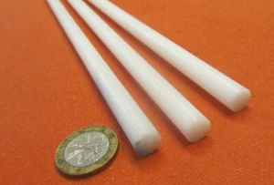 Acetal Delrin POM Rundstab, weiß 3/8"" Durchmesser x 36"" Länge, 3 Einheiten - Bild 1 von 18