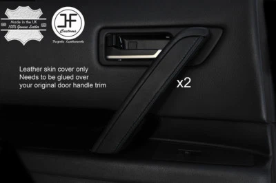 BLACK STITCH 2X REAR DOOR HANDLE TRIM LTHR COVERS FOR INFINITI FX35 FX45 03-08 — 第 1/3 张图片