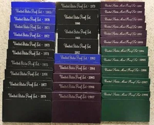 1968 to 1998 COMPLETE RUN US MINT PROOF SETS  31 ORIGINAL SETS FREE SHIPPING - Picture 1 of 1