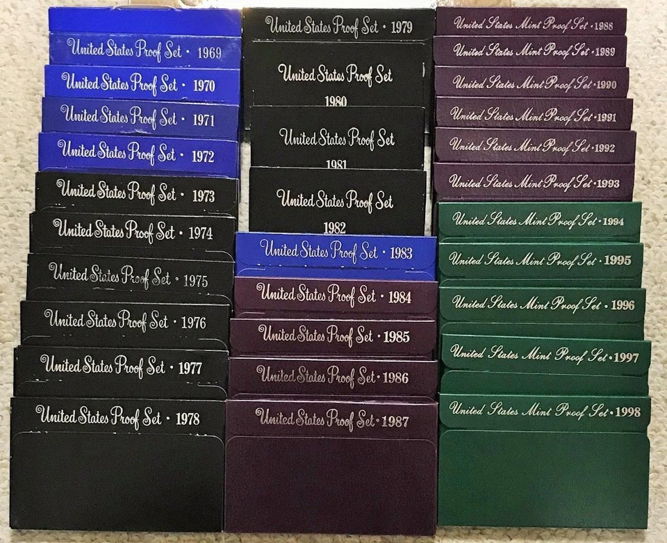 1968 to 1998 COMPLETE RUN US MINT PROOF SETS  31 ORIGINAL SETS FREE SHIPPING - Image 1 of 1