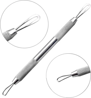 Extractor de espinillas faciales para espinillas herramienta removedora de limpiadores faciales de acero inoxidable, unisex Foto 1 de 4