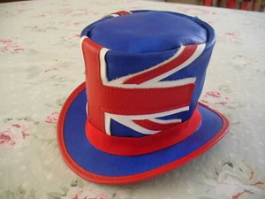 UNION JACK LEATHER MINI FASCINATOR TOP HAT - Picture 1 of 5
