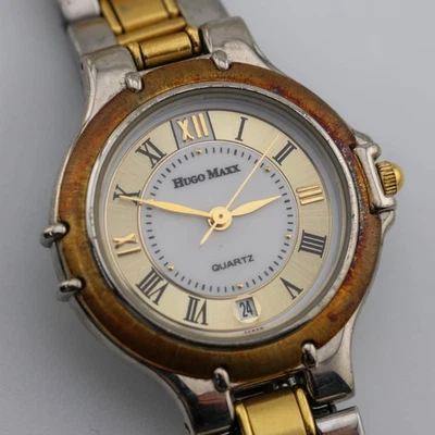 Reloj Mujer Hugo Maxx Dos Tonos Cuarzo Analógico Talla Batería Nueva 7 1/2" Foto 1 de 4