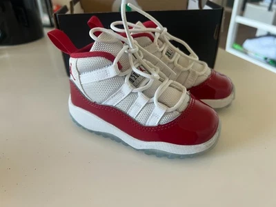 Nike Air Jordan XI 11 Retro Cherry Baby Size 6C Athletic Sneakers 378040-116 - Image 1 of 4