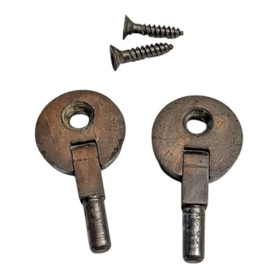 Gabinete de máquina de coser Singer de colección 1 agujero cabeza pasador bisagras tono latón Foto 1 de 4