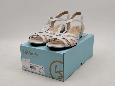 Sandalias de cuña LifeStride Yaya con tiras plateadas 8,5 M Foto 1 de 4