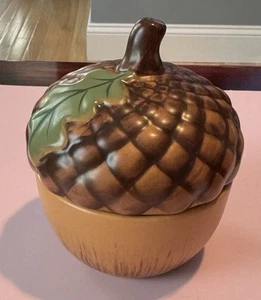 Charming Vintage Acorn Trinket Jewelry Dish Autumn Fall Décor  4.5” Tall - Picture 1 of 8