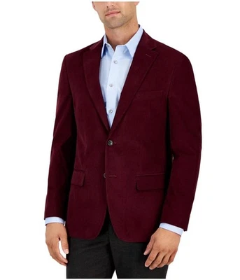 Abrigo deportivo Tommy Hilfiger de pana borgoña para hombre 38 S NUEVO $295 CNRA1AUA8054 Foto 1 de 2