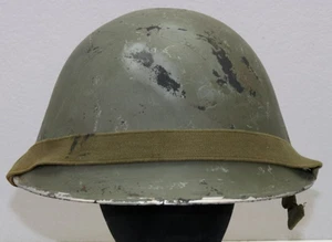British OD MK III Turtle Shell Helmet chin strap & REM III 1952 liner size 7 1/4 - Picture 1 of 8
