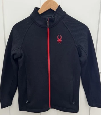 Chaqueta Spyder Boys 10/12 Negra Cremallera Completa con Cremallera/Logotipo Rojo Foto 1 de 4