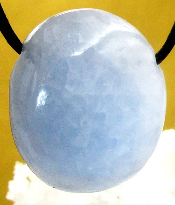 CALCIT BLAU XL   Trommelstein gebohrt   EDELSTEIN ANHÄNGER    Nr.20 - Bild 1 von 2