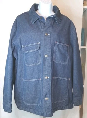 Abrigo Chaqueta De Colección Big Ben Wrangler Denim Envejecido Forrado Tareas EE. UU. Grande Foto 1 de 4