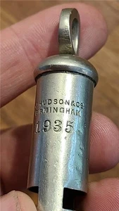 Vintage Pre War 1935 Dated British Military Whistle by J.Hudson - Picture 1 of 3