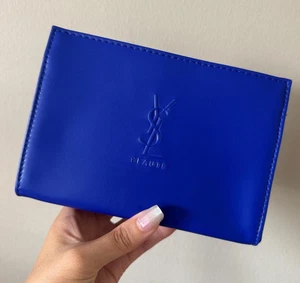 YSL Beaute Yves Saint Laurent Small Blue Pouch Kosmetiktasche/Case Handtasche Clutch - Bild 1 von 7