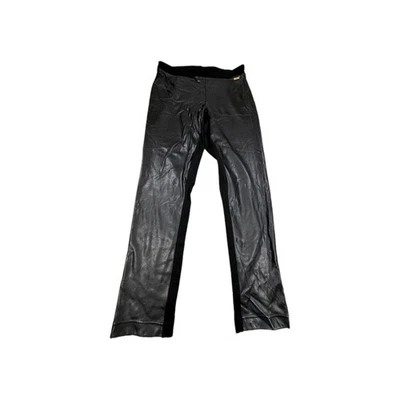 Calvin Klein Dress Pants Womens Medium Black Power Stretch Leather Elastic Waist - Image 1 of 4