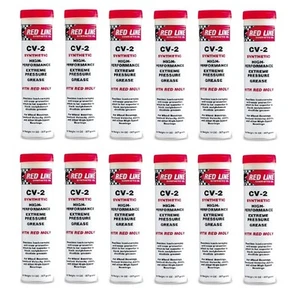 Red Line Oil 80402 Set of 12 Full Synthetic CV-2 Grease Tube, 14oz - Picture 1 of 4