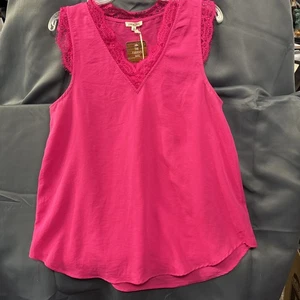 Jodifl - Los Angeles - Women's - Lace Trimmed Sleeveless Blouse - Size L - NWT - Picture 1 of 9