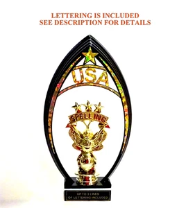 ACADEMIC SPELLING TROPHY SCHOLASTIC SPELLING BEE AWARD USA ARCH - Picture 1 of 2