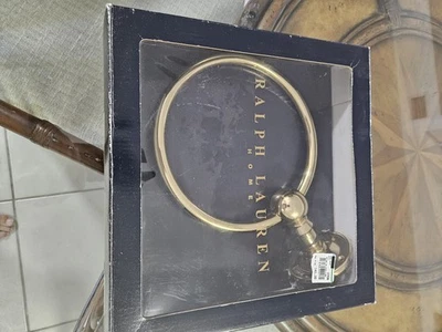 Anillo Toalla Ralph Lauren Home Grabado Montado en la Pared 8" Dorado - NUEVO Foto 1 de 4