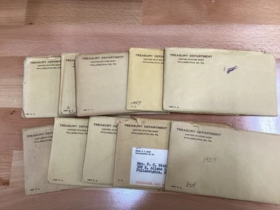 1957 US Silver Proof Sets Lot of 10 Gem Sets with Envelopes    E1742 - Image 1 of 4