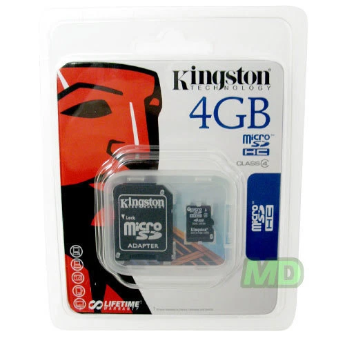 Original NEW Kingston 4GB microSDHC Card w/SD Adapter Samsung Intensity U450 OEM - Image 1 of 1