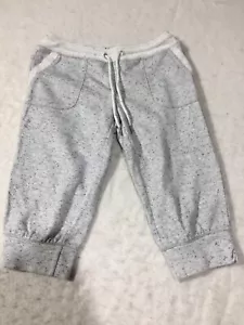 Calvin Klein Long Sweat Shorts Womens S Gray Speckled Drawstring Pockets - Picture 1 of 8